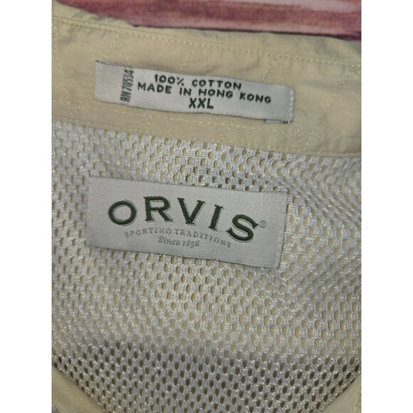 Orvis Mens Khaki Button-Down Shirt XXL - Picture 5 of 9